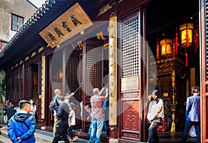 At the 600-year-old Old City God Temple, Shanghai, China