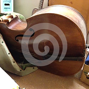 140 Year Old Upright Vintage Bass Guitar photo