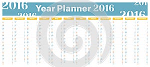 Year Planner 2016