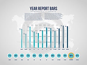 Year Report Bars Infographic