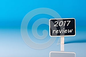 2017 year review on blue background. Results of the year photo