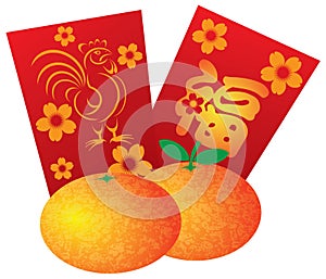 2017 Year of the Rooster Red Packets Illustration