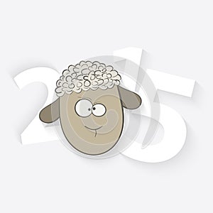 2015 Year of Sheep. Gray background.