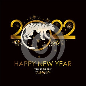Year of tiger. 2022. Chinese New Year. Vector template with the inscription 2022 and Tiger.