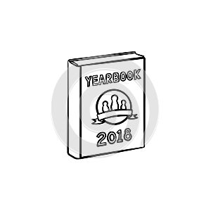 Yearbook hand drawn sketch icon.
