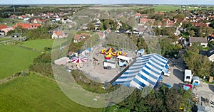 Yearly Fair on Dutch Island Ameland - Hollum, Ameland, The Netherlands, 4K Drone Footage