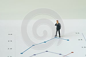 Yearly revenue and profit review, business leadership decision c photo