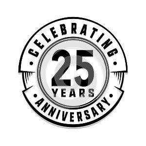 25 years anniversary logo template. 25th vector and illustration. photo