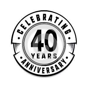 40 years anniversary logo template. 40th vector and illustration. photo