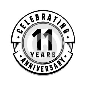 11 years anniversary logo template. 11th vector and illustration. photo