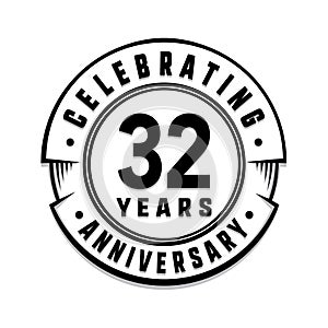 32 years anniversary logo template. 32nd vector and illustration.