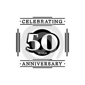 50 years celebrating anniversary design template. 50th logo. Vector and illustration. photo
