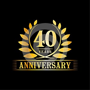 40 years anniversary celebration logo. 40th anniversary luxury design template. Vector and illustration. photo