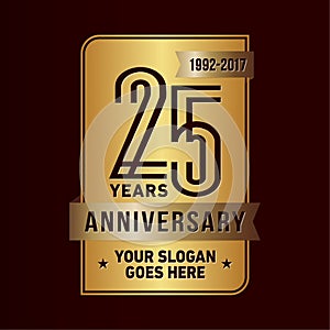25 years celebrating anniversary design template. 25th logo. Vector and illustration. photo
