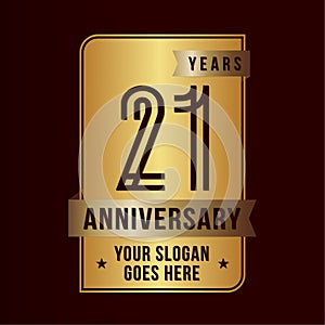 21 years celebrating anniversary design template. 21st logo. Vector and illustration.