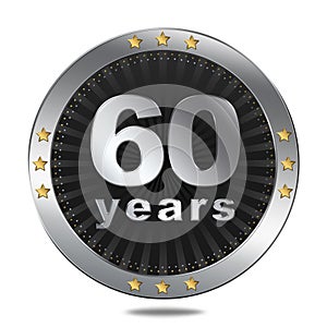 60 years anniversary badge - silver colour.