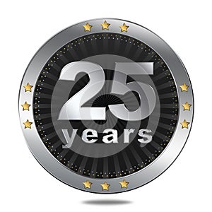 25 years anniversary badge - silver colour.