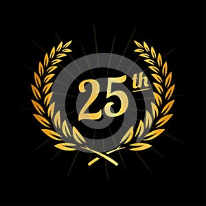 25 years anniversary celebration design template. 25th anniversary logo. photo