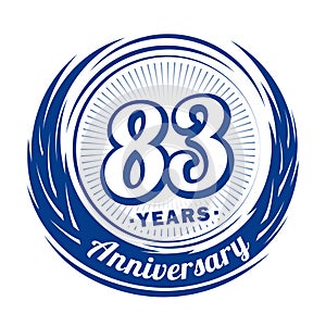 83 years anniversary. Elegant anniversary design. 83rd logo.