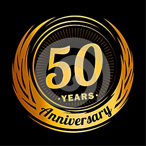 50 year anniversary. Elegant anniversary design. 50th logo. photo