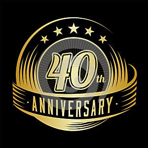 40 years anniversary design template. 40th anniversary celebrating logo design. 40years logo. photo