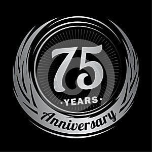 75 year anniversary. Elegant anniversary design. 75th logo. photo