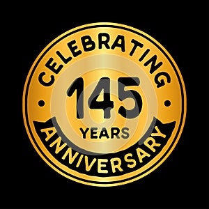 145 years celebrating anniversary design template. 145th anniversary logo. Vector and illustration. photo