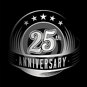 25 years anniversary design template. 25th anniversary celebrating logo design. 25years logo. photo