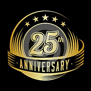 25 years anniversary design template. 25th anniversary celebrating logo design. 25years logo. photo