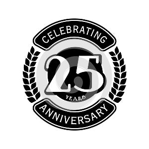 25 years celebrating anniversary design template. 25th logo. Vector and illustration. photo