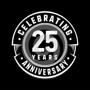 25 years anniversary logo template. 25th vector and illustration. photo