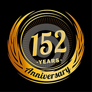 152 years anniversary. Elegant anniversary design. 152nd logo.