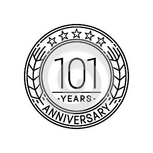 101 years anniversary celebration logo template. 101st line art vector and illustration. photo