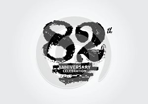 82 years anniversary celebration logotype black vector, 82th birthday logo, 82 number design, anniversary year banner, anniversary photo