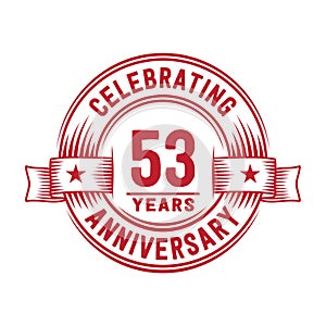 53 years anniversary celebration logotype. 53rd years logo. Vector and illustration. photo