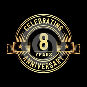 8 years anniversary celebration logotype. 8th years logo. Vector and illustration.