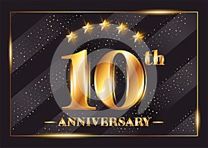 10 Years Anniversary Celebration Vector Logo. 10th Anniversary. photo