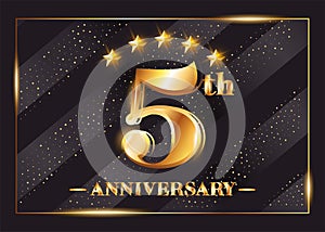 5 Years Anniversary Celebration Vector Logo. 5th Anniversary. photo