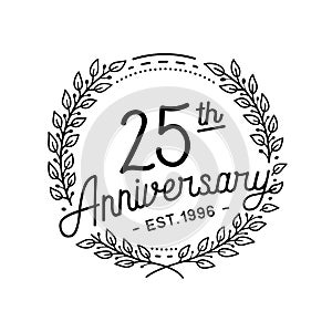 25 years anniversary celebration with laurel wreath. 25th anniversary logo. photo