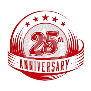 25 years anniversary design template. 25th anniversary celebrating logo design. 25years logo. photo