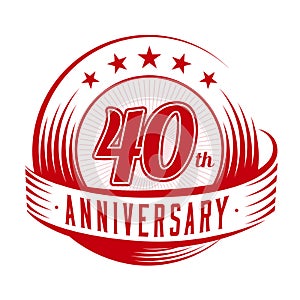 40 years anniversary design template. 40th anniversary celebrating logo design. 40years logo. photo
