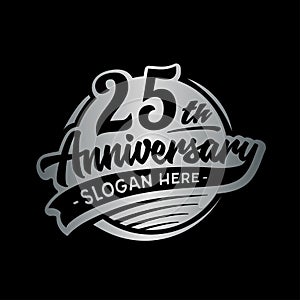 25 years anniversary design template. Vector and illustration. 25th logo. photo