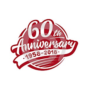 60 years anniversary design template. Vector and illustration. 60th logo. photo