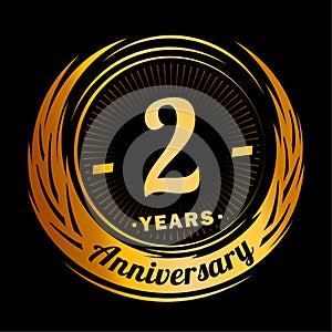 2 years anniversary. Elegant anniversary design. 2nd logo. photo
