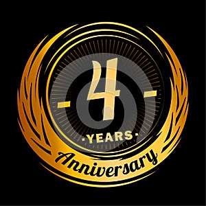 4 years anniversary. Elegant anniversary design. 4th logo. photo