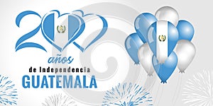 200 years anniversary  Indepedencia Guatemala balloons and fireworks photo