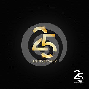 25 years anniversary logo, icon and symbol vector illustration