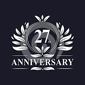 27 years Anniversary logo, luxurious 27th Anniversary design celebration photo