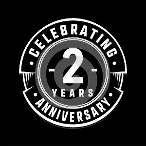 2 years anniversary logo template. 2nd vector and illustration. photo