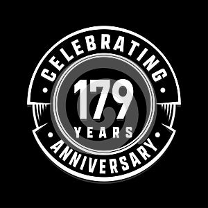 179years anniversary logo template. 179th vector and illustration.